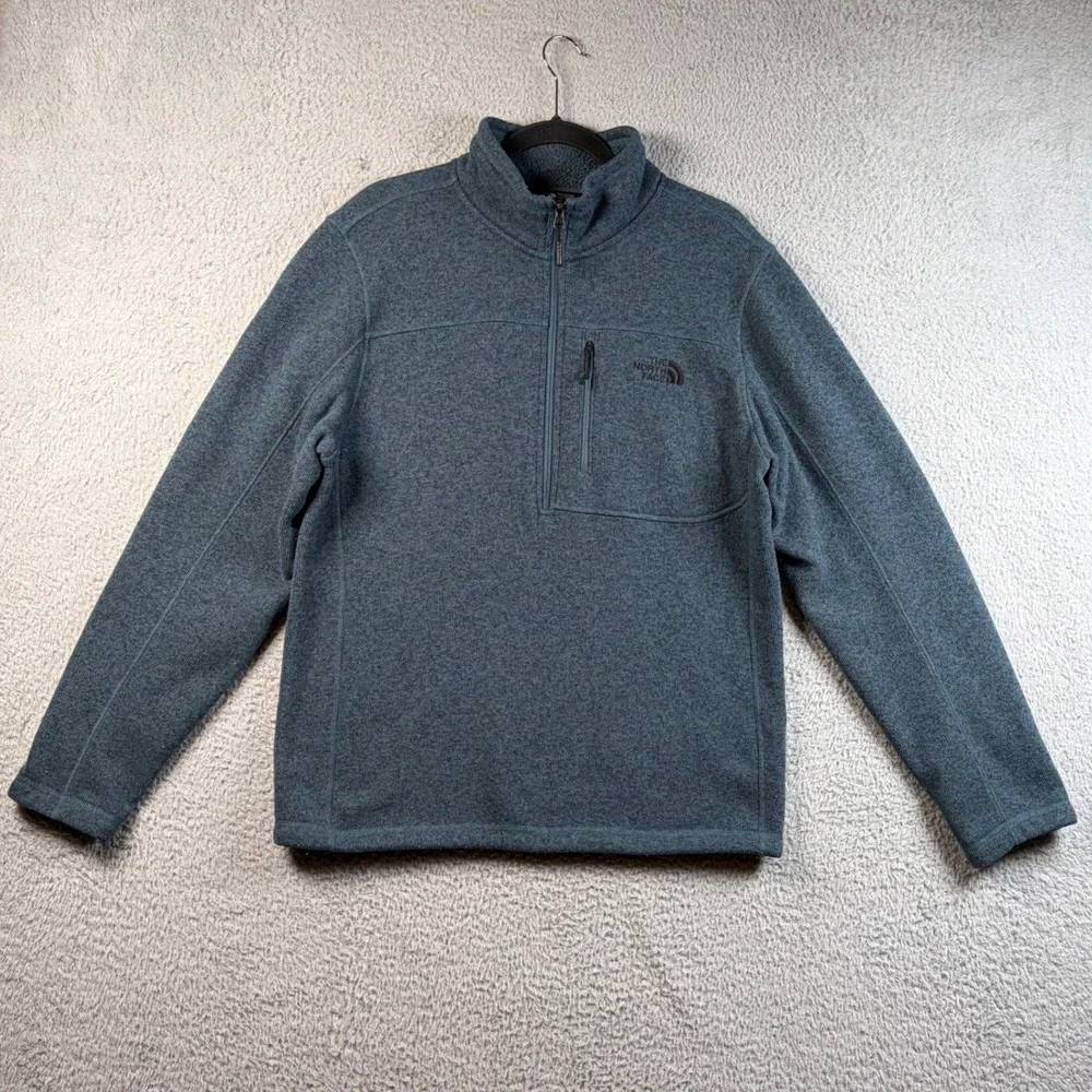 The North Face Gordon Lyons Quarter Zip Fleece Pullover Mens M Blue Gorpcore
